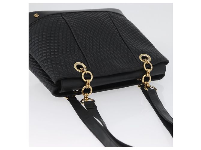 BALLY Borsa a Spalla Trapuntata in Pelle Nera e Oro Auth 160784 Nero D'oro - vista 6
