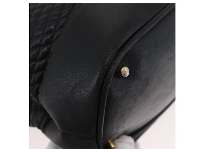 BALLY Borsa a Spalla Trapuntata in Pelle Nera e Oro Auth 160784 Nero D'oro - vista 9