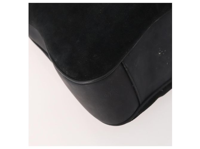 Bamboo Borsa a Spalla GUCCI in Camoscio 2 in 1 Nero Oro 001 2058 1577 Auth 171654 D'oro - vista 10