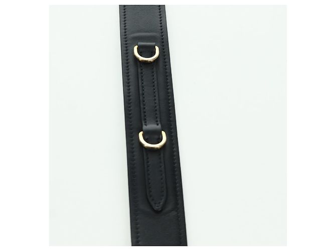 Prada Bolso de Hombro de Cuero Gris Dorado Auth 173314V Castaño - vista 9