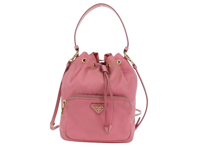 PRADA Handtasche Nylon 2-Wege Rosa Gold Auth 173303A Pink Golden - Ansicht 13