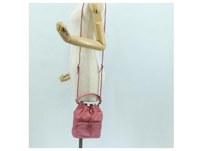 PRADA Handtasche Nylon 2-Wege Rosa Gold Auth 173303A Pink Golden - Ansicht 27