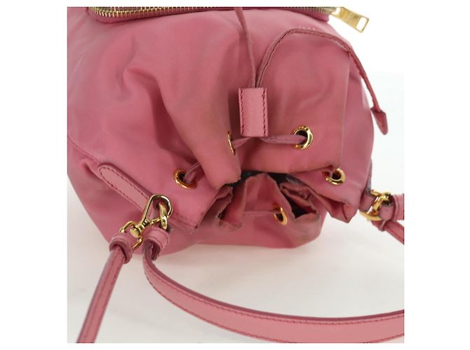 PRADA Handtasche Nylon 2-Wege Rosa Gold Auth 173303A Pink Golden - Ansicht 6
