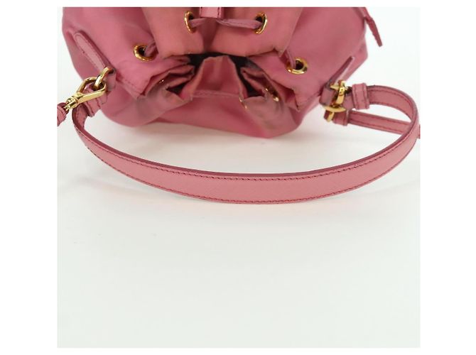 PRADA Handtasche Nylon 2-Wege Rosa Gold Auth 173303A Pink Golden - Ansicht 7