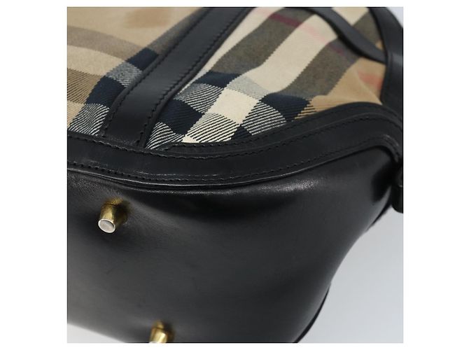 BURBERRY Nova Check Handtasche aus Canvas Beige Gold Auth 172387 - Ansicht 16