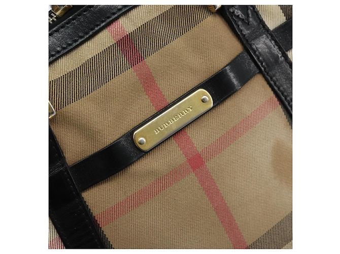 BURBERRY Nova Check Handtasche aus Canvas Beige Gold Auth 172387 - Ansicht 18