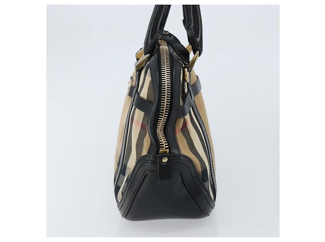 BURBERRY Nova Check Handtasche aus Canvas Beige Gold Auth 172387 - Ansicht 3