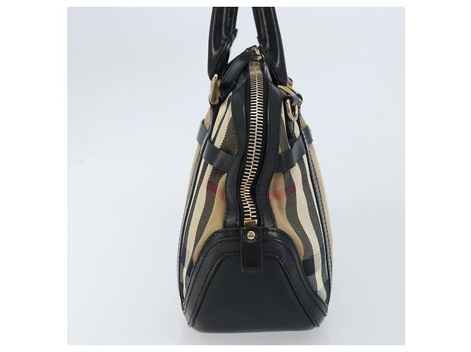 BURBERRY Nova Check Handtasche aus Canvas Beige Gold Auth 172387 - Ansicht 4