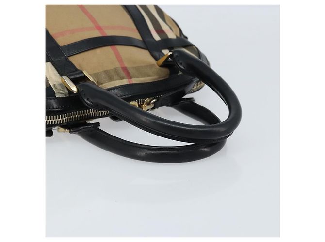 BURBERRY Nova Check Handtasche aus Canvas Beige Gold Auth 172387 - Ansicht 7