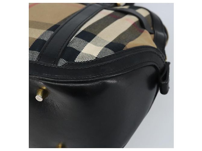 BURBERRY Nova Check Handtasche aus Canvas Beige Gold Auth 172387 - Ansicht 8
