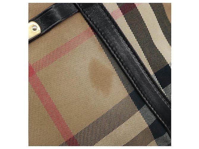 BURBERRY Nova Check Handtasche aus Canvas Beige Gold Auth 172387 - Ansicht 9