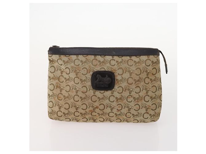 Céline Pochette Celine Macadam in tela C Macadam PVC 3 pezzi Beige Marrone Auth fm5234 - vista 2