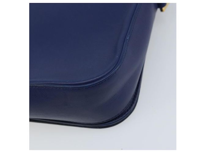 Sac à bandoulière Y Line en cuir bleu et or SAINT LAURENT 311214 Auth 172514V Doré - vue 17