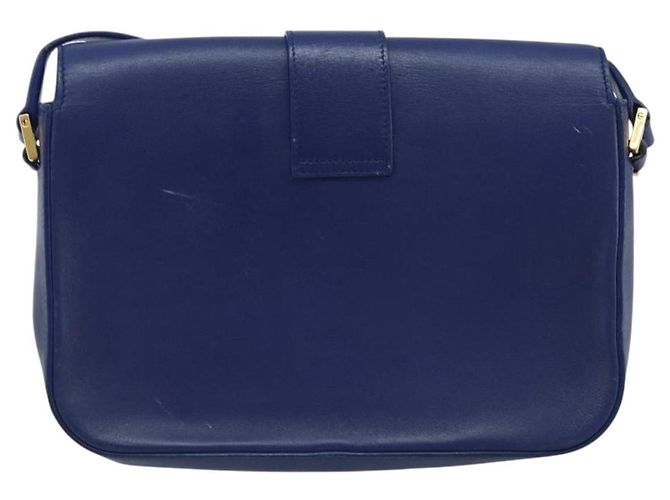 Sac à bandoulière Y Line en cuir bleu et or SAINT LAURENT 311214 Auth 172514V Doré - vue 2