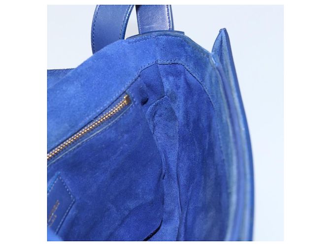 Sac à bandoulière Y Line en cuir bleu et or SAINT LAURENT 311214 Auth 172514V Doré - vue 22