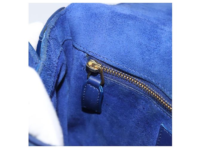 Sac à bandoulière Y Line en cuir bleu et or SAINT LAURENT 311214 Auth 172514V Doré - vue 24