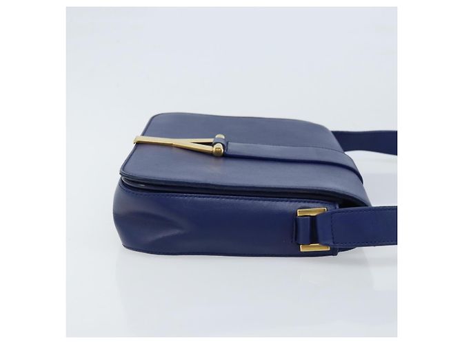 Sac à bandoulière Y Line en cuir bleu et or SAINT LAURENT 311214 Auth 172514V Doré - vue 3