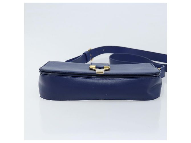 Sac à bandoulière Y Line en cuir bleu et or SAINT LAURENT 311214 Auth 172514V Doré - vue 5