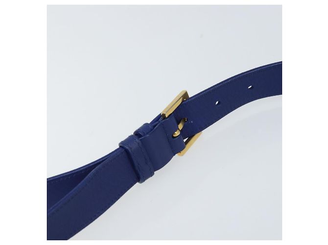 Sac à bandoulière Y Line en cuir bleu et or SAINT LAURENT 311214 Auth 172514V Doré - vue 8