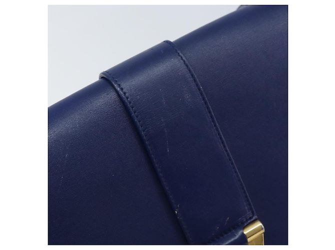 Sac à bandoulière Y Line en cuir bleu et or SAINT LAURENT 311214 Auth 172514V Doré - vue 9