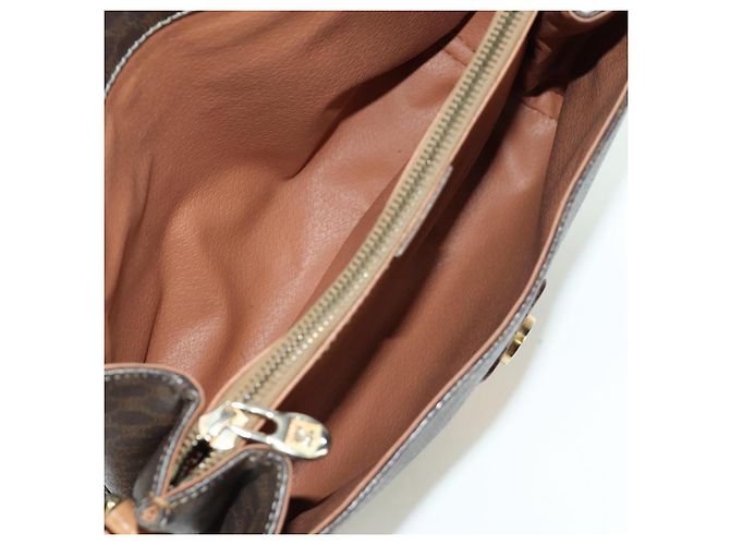 Céline Borsa a spalla in tela Macadam CELINE in pelle PVC marrone oro Auth am10907V D'oro - vista 10