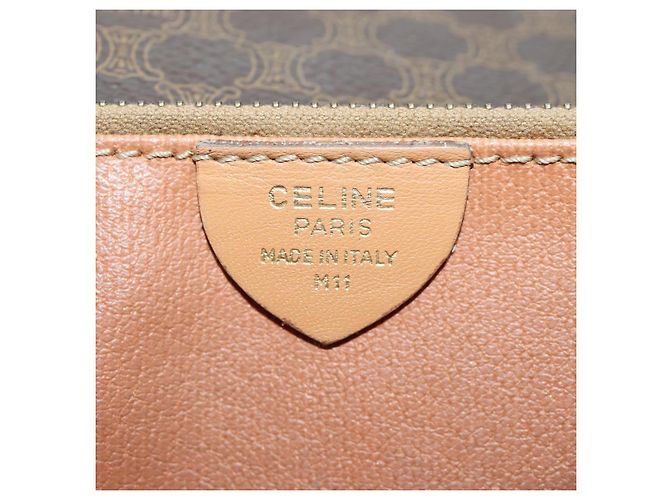 Céline Borsa a spalla in tela Macadam CELINE in pelle PVC marrone oro Auth am10907V D'oro - vista 12