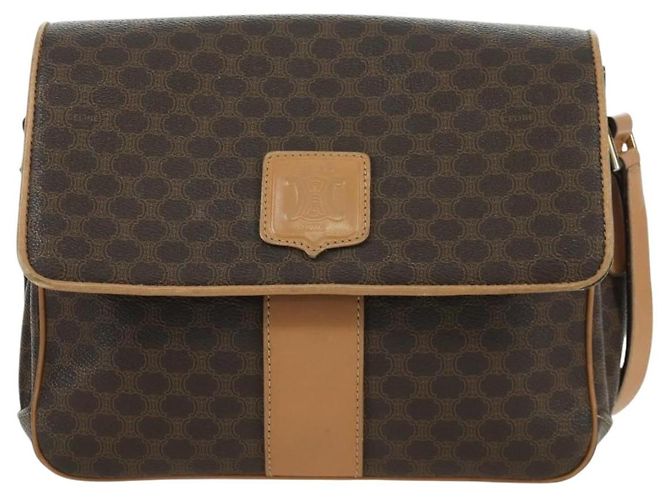 Céline Borsa a spalla in tela Macadam CELINE in pelle PVC marrone oro Auth am10907V D'oro - vista 13