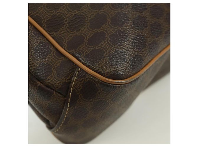 Céline Borsa a spalla in tela Macadam CELINE in pelle PVC marrone oro Auth am10907V D'oro - vista 16