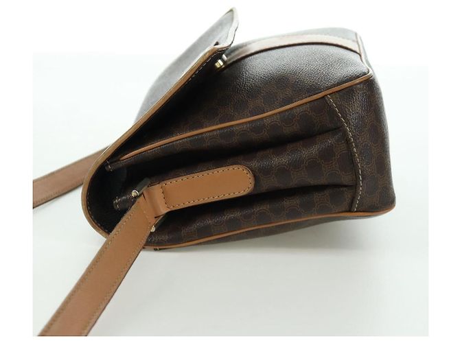 Céline Borsa a spalla in tela Macadam CELINE in pelle PVC marrone oro Auth am10907V D'oro - vista 3