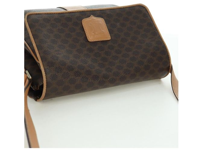 Céline Borsa a spalla in tela Macadam CELINE in pelle PVC marrone oro Auth am10907V D'oro - vista 6