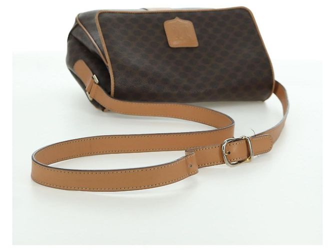 Céline Borsa a spalla in tela Macadam CELINE in pelle PVC marrone oro Auth am10907V D'oro - vista 7