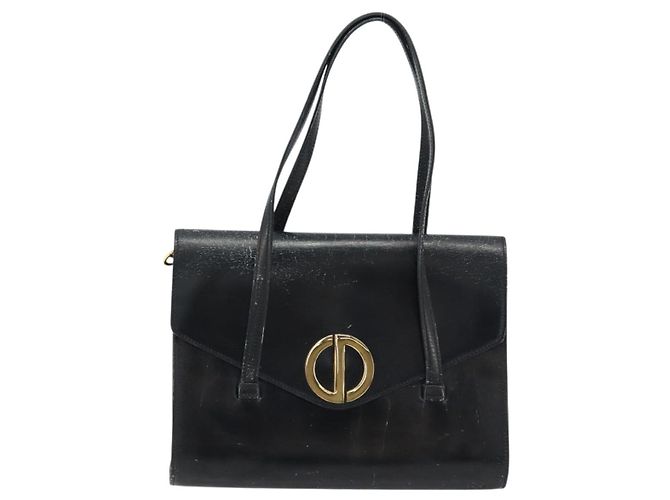 Borsa a mano Christian Dior in pelle nera e oro Auth bs33762 Nero D'oro - vista 13