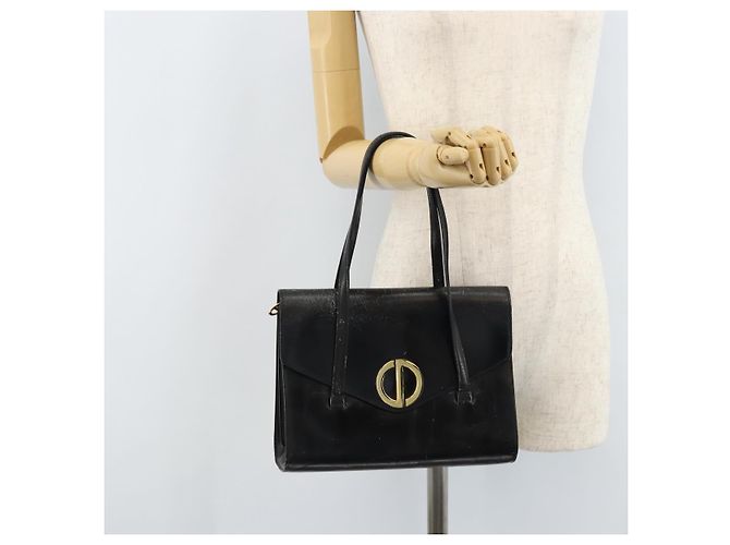 Borsa a mano Christian Dior in pelle nera e oro Auth bs33762 Nero D'oro - vista 29