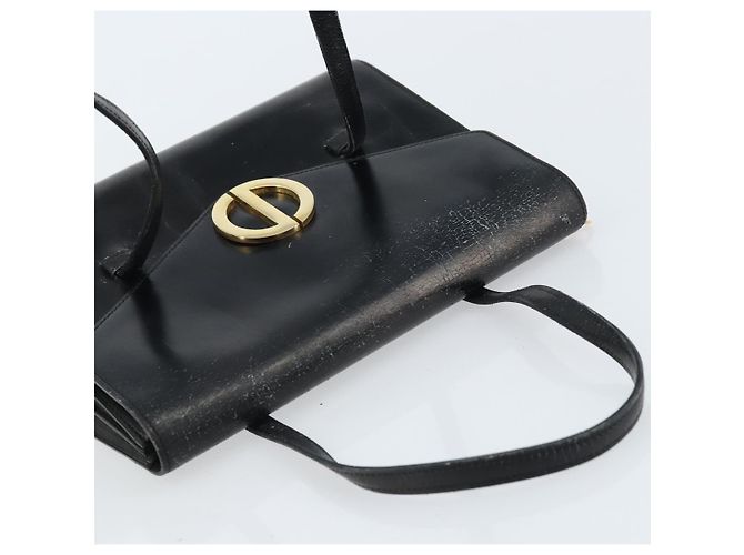 Borsa a mano Christian Dior in pelle nera e oro Auth bs33762 Nero D'oro - vista 6