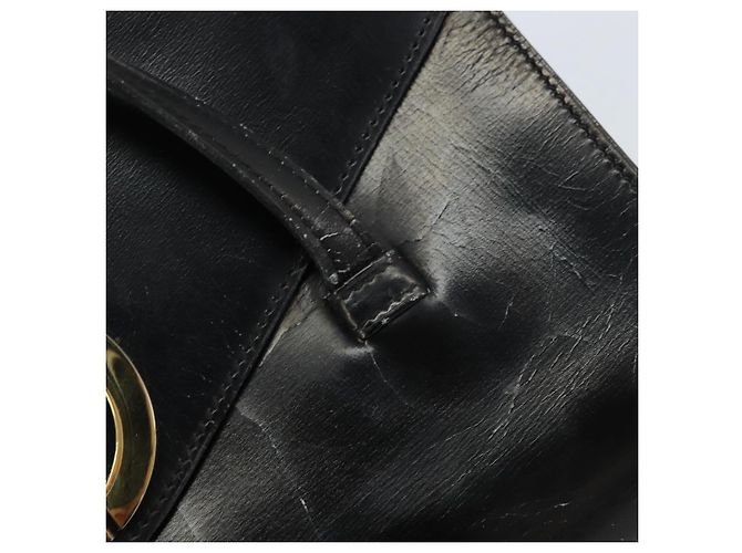 Borsa a mano Christian Dior in pelle nera e oro Auth bs33762 Nero D'oro - vista 8
