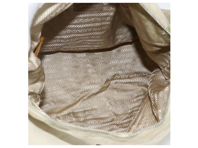 Borsa a Spalla PRADA Nylon Beige Verde Argento Autentica 173997 - vista 11