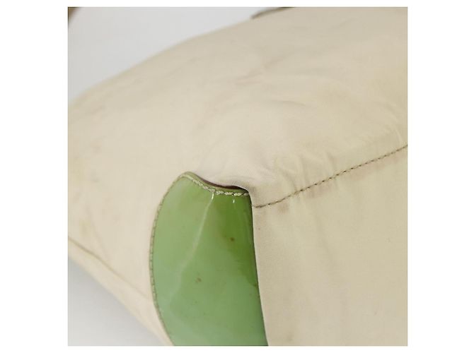 Borsa a Spalla PRADA Nylon Beige Verde Argento Autentica 173997 - vista 14