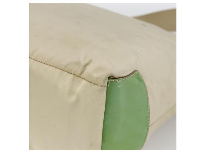 Borsa a Spalla PRADA Nylon Beige Verde Argento Autentica 173997 - vista 15