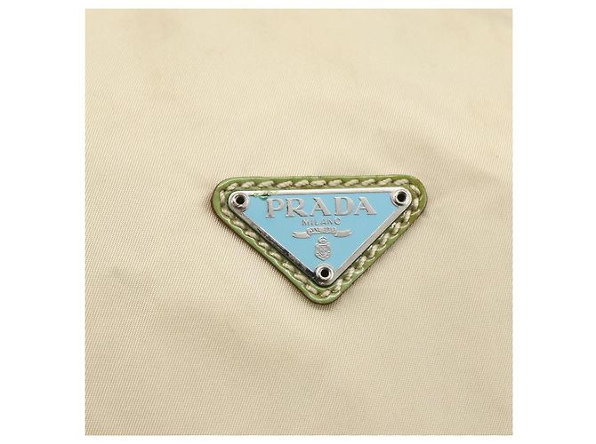 Borsa a Spalla PRADA Nylon Beige Verde Argento Autentica 173997 - vista 17