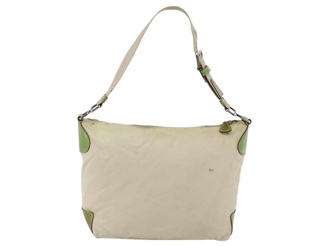 Borsa a Spalla PRADA Nylon Beige Verde Argento Autentica 173997 - vista 2