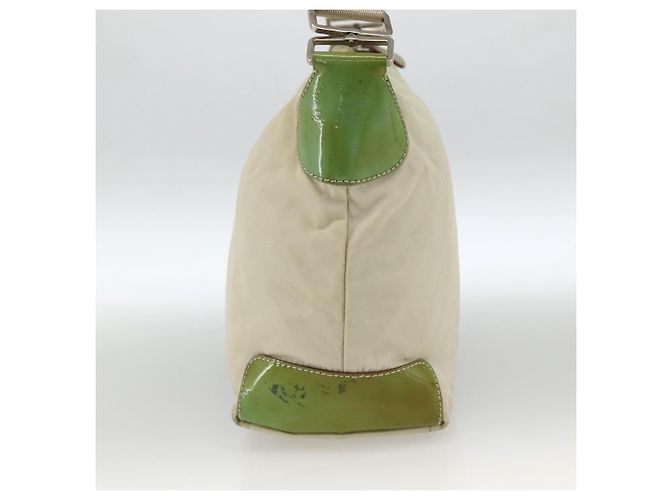 Borsa a Spalla PRADA Nylon Beige Verde Argento Autentica 173997 - vista 4