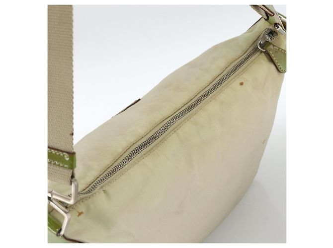 Borsa a Spalla PRADA Nylon Beige Verde Argento Autentica 173997 - vista 6