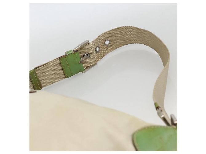 Borsa a Spalla PRADA Nylon Beige Verde Argento Autentica 173997 - vista 8