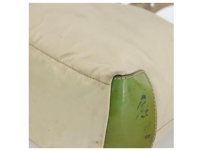 Borsa a Spalla PRADA Nylon Beige Verde Argento Autentica 173997 - vista 9