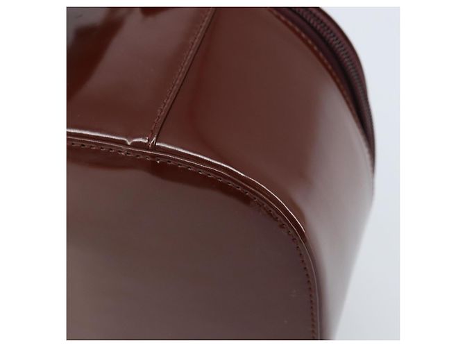 Borsa a mano GUCCI in pelle verniciata marrone argento Auth ep13600 - vista 17