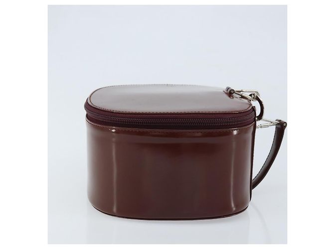 Borsa a mano GUCCI in pelle verniciata marrone argento Auth ep13600 - vista 3