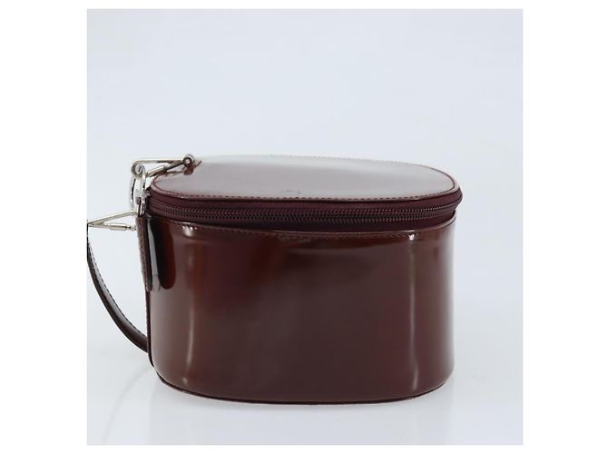 Borsa a mano GUCCI in pelle verniciata marrone argento Auth ep13600 - vista 4