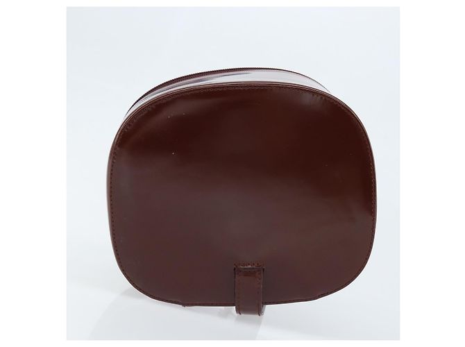 Borsa a mano GUCCI in pelle verniciata marrone argento Auth ep13600 - vista 5