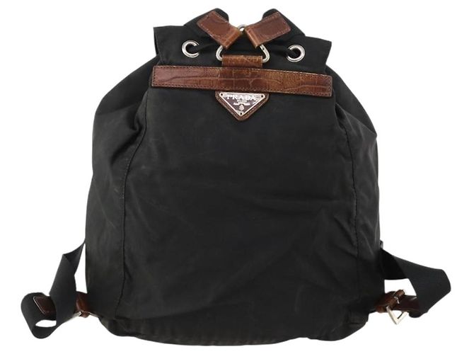 PRADA Backpack Nylon Black Silver Auth 172717 Silvery - view 2