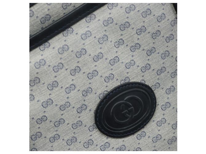 Gucci Borsa tote Micro GG Supreme in PVC Navy Gold Auth ki6466 D'oro Blu navy - vista 18